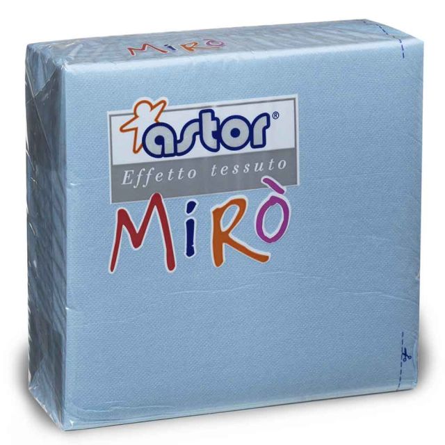 40 Tovaglioli di carta effetto tessuto 38x38 cm azzurro