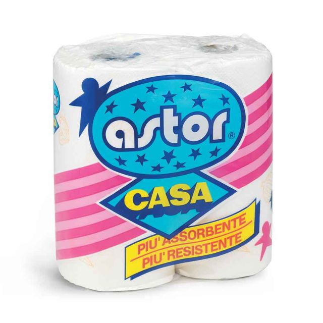 2 Rotoli Asciugatutto Astor Casa in carta microgoffrata