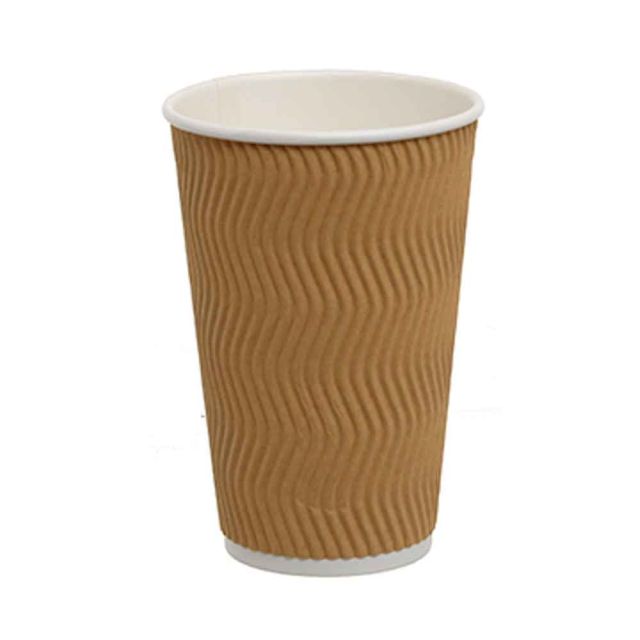 Bicchiere termico cartoncino ondulato parete tripla 550ml