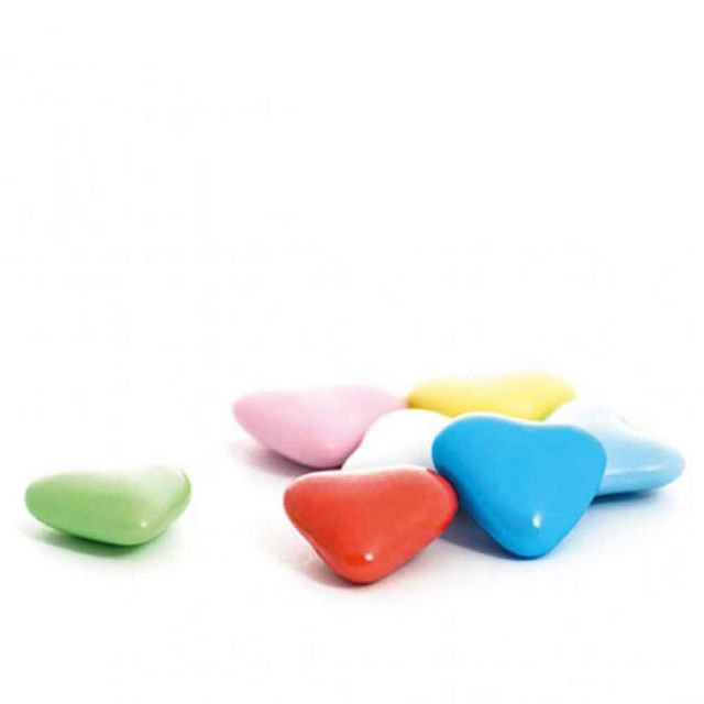 Confetti di cioccolato cuoricini colorati per decorazione