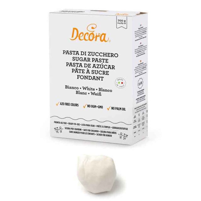 Pasta di zucchero bianca per copertura e dettagli 700 g Decora
