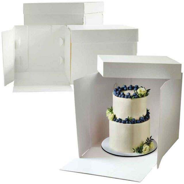 Scatole per torte con coperchio bianca Premium