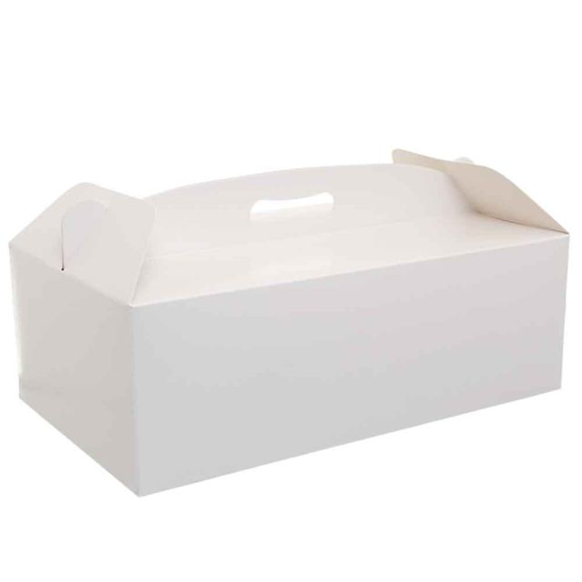 Scatola rettangolare per torta con manico bianca 46 x 36 x h 12 cm