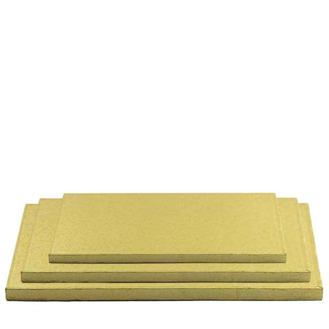 Cakeboard vassoio Sottotorta rettangolare rivestito dorato 40 x 50 h 1,2 cm