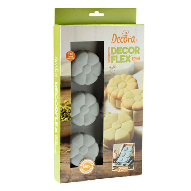 Set 2 stampi antiaderenti in silicone Duo Fiore 6 cavità