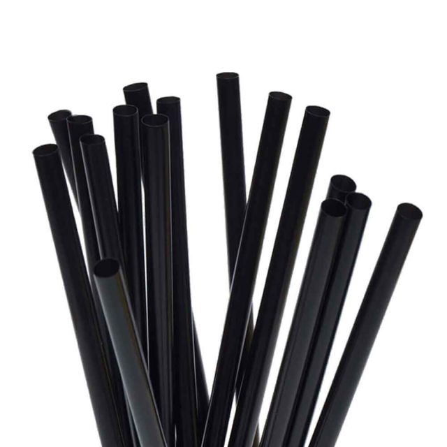1000 Cannucce nere corte in plastica lavabili 13,5cm Ø7mm