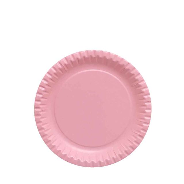 10 Piatti di carta rosa in cartoncino per feste DOpla Party Ø23 cm