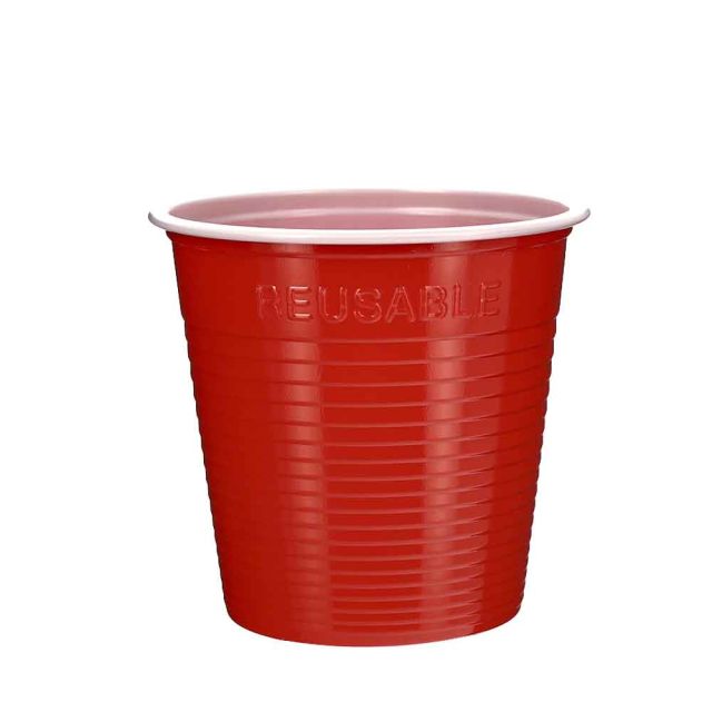 30 Bicchieri lavabili e riutilizzabili in plastica DOpla 230cc rosso