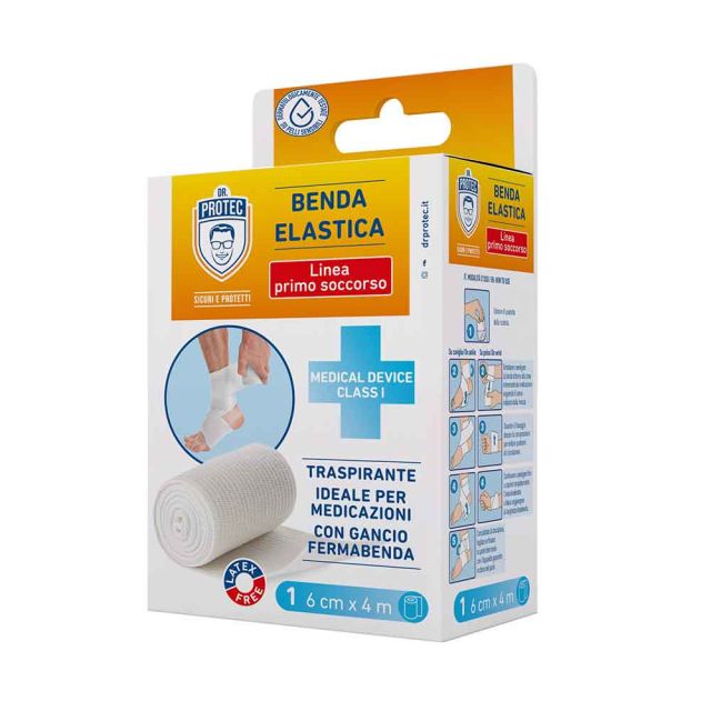 Benda elastica traspirante per medicazione ferite 6cm x 4m