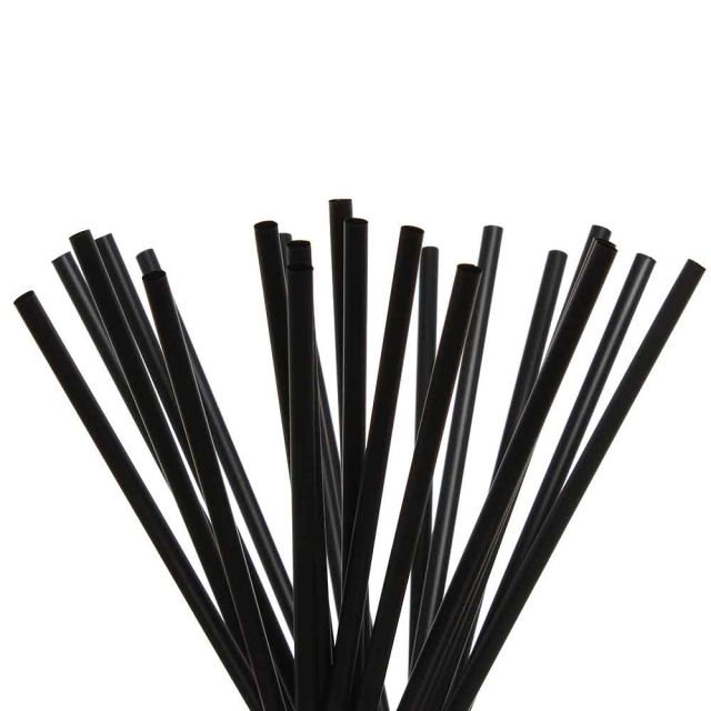 500 Cannucce nere per cocktail in PLA compostabile 21 cm Ø6 mm