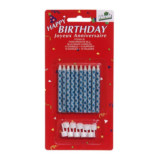 Candeline compleanno magiche blu - confezione