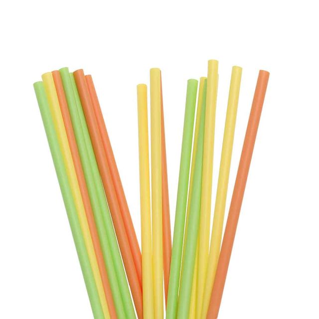 500 Cannucce colorate rigide BIO in PLA compostabili 21 cm Ø6 mm