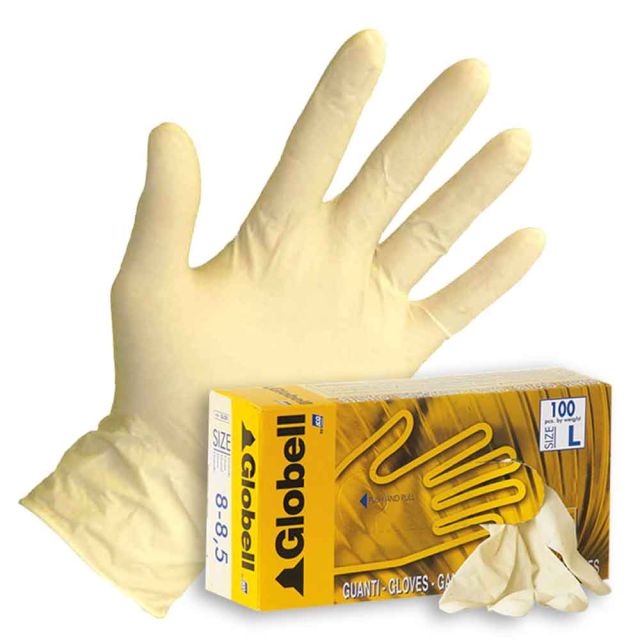 100 Guanti latice bianco Globell