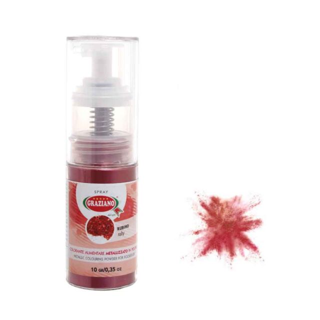 Colorante in polvere per alimenti air pump spray glitter rubino