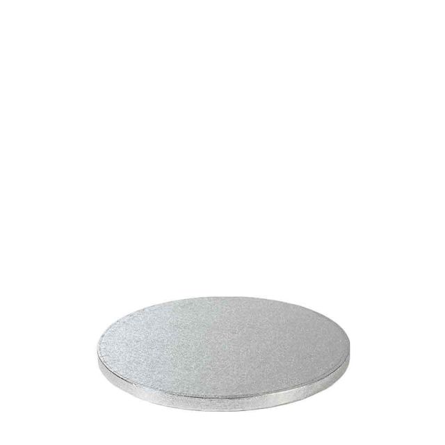 Cakeboard vassoio Sottotorta rotondo rivestito argento Ø22 h 1,2 cm