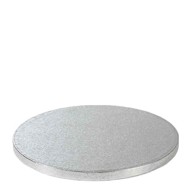 Cakeboard vassoio Sottotorta rotondo rivestito argento Ø38 h 1,2 cm
