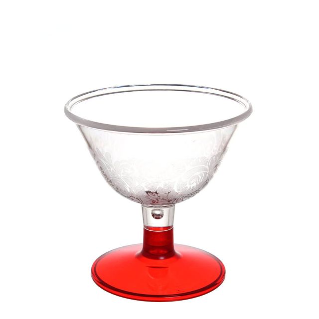 Coppa infrangibile decorata in policarbonato 430cc base rossa linea Martina Poloplast