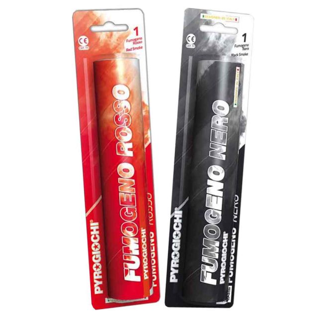 Set di 2 fumogeni Pyrogiochi colori rosso e nero Milan