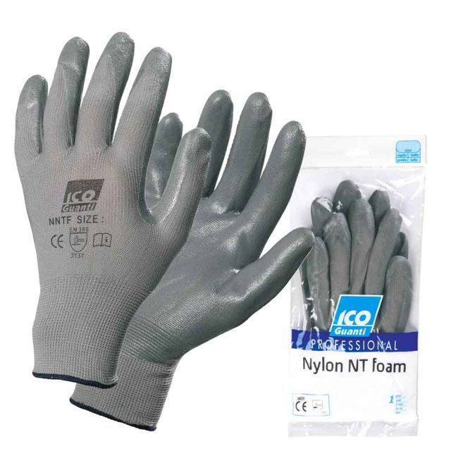 1 Paio guanti da lavoro riutilizzabili in nylon Icoguanti HI-TACT NT foam