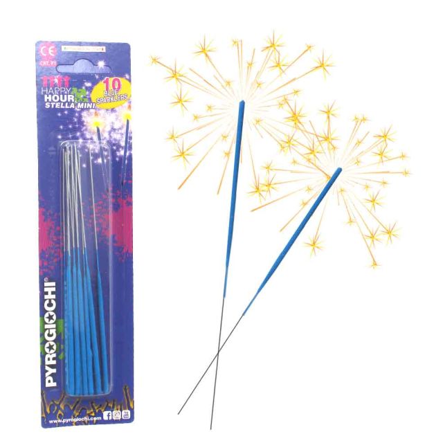 10 stelline scintillanti capodanno Mini colorate Blu 15,5 cm