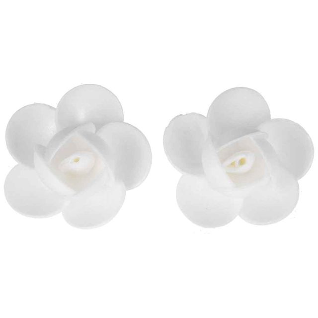 Rose di cialda ostia grandi bianche per decorazione 2 pz.