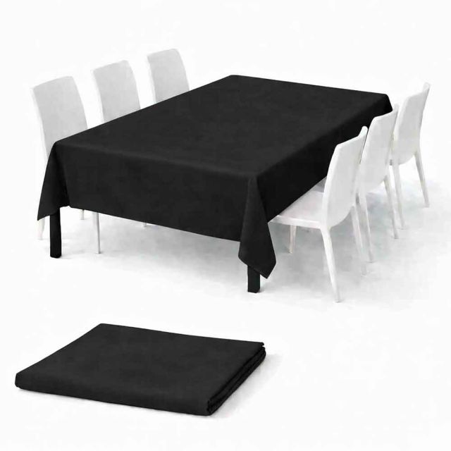 Tovaglia TNT effetto tessuto rettangolare 150x240cm nero