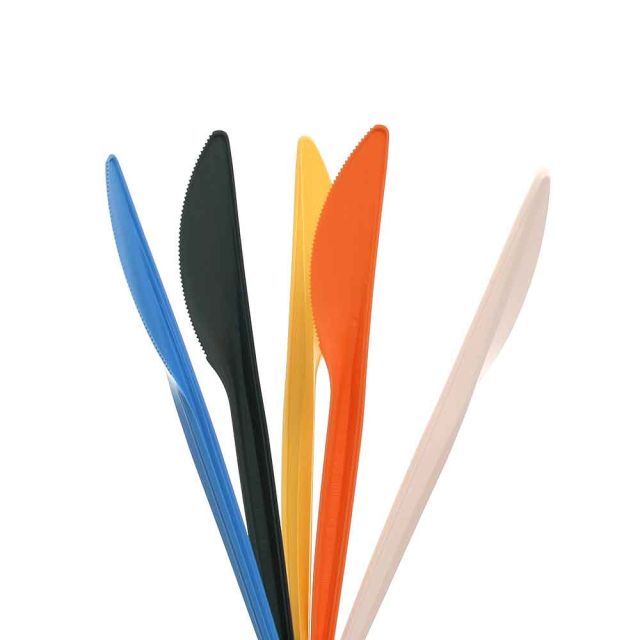 100 Coltelli in Mater-Bi® compostabile colorati 16 cm