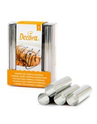 8 Forme stampo per Cannoli in acciaio inox Ø2 x 12 cm Decora