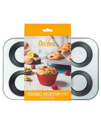 Teglia per 6 jumbo muffin di Ø6 cm in acciaio antiaderente