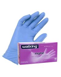Guanti monouso in nitrile azzurro Walking Nyte 3.2 gr