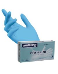 Guanti monouso in nitrile azzurri Walking Nitrile Fit 3.0 gr