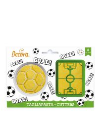 Set 2 Cutters Tagliapasta in plastica Pallone e campo di calcio