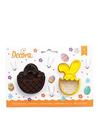 Set 2 Cutters Tagliapasta in plastica Cestino e Coniglio Bunny