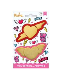 Set 2 Cutters Tagliapasta in plastica Cuore