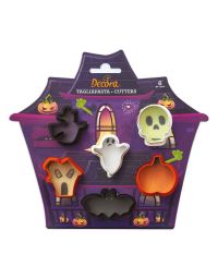 Set 6 Mini Cutters Tagliapasta in plastica Halloween Decora