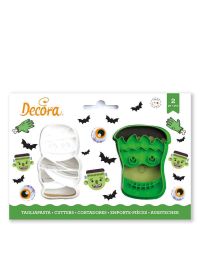 Set 2 Cutters Tagliapasta in plastica Halloween Mostri Decora 