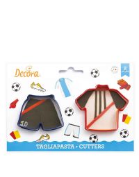 Set 2 Cutter Tagliapasta in plastica Maglietta e Pantaloncino calcio Decora