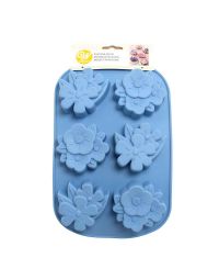 Stampo antiaderente in silicone 6 cavità a forma di fiori Wilton 