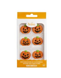 6 Decorazioni zucchette di Halloween in zucchero Decora