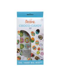 Stampo 12 cioccolatini a tema uova di pasqua Ø4 cm con 40 bustine e 40 adesivi Decora