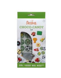 Stampo 12 cioccolatini tema calcio Ø4 cm con 40 bustine e 40 adesivi Decora