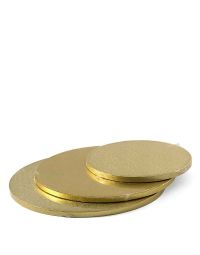 Cakeboard vassoio Sottotorta rotondo rivestito oro h 1,2 cm diametri vari
