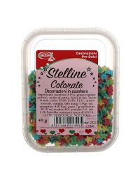 Stelline di zucchero colorato piccole per decorazioni 40 g Graziano