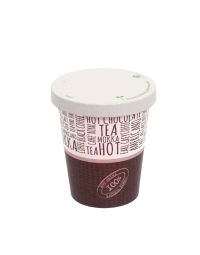 100 Bicchieri di cartoncino Juta 250ml con coperchio in carta senza foro