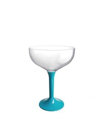 Coppe champagne riutilizzabili in plastica turchese 205ml