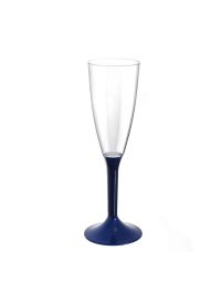 Calici Flute riutilizzabili in plastica blu perla 120ml