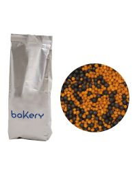 Perline di zucchero arancio e nero per decorazione 1kg Bakery