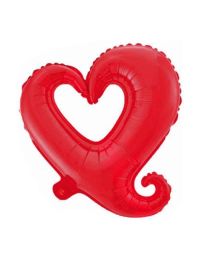 Palloncino Mylar sagoma Cuore Rosso Grande 36″ 92 cm