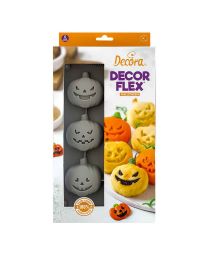 Stampo antiaderente in silicone per 6 zucche Halloween 6,5x7xh3cm Decora