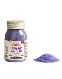 Cristalli di zucchero colorato glitterato viola per decorazioni 100 g Decora